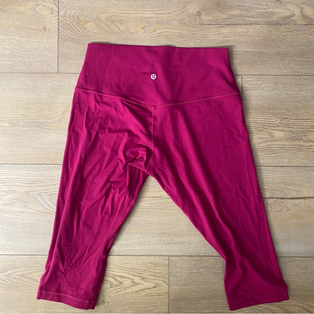 Lululemon Align High Rise Crop Leggings 17” Hot Pink Size 12